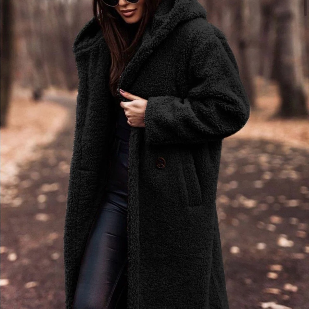 Madison Hooded Winter Coat Black Large